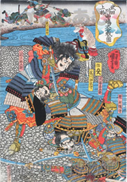武田・上杉　川中嶋大合戦の図（歌川国芳作）の左
