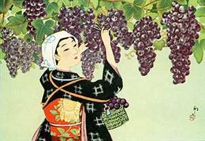 絵はがき「観光の甲府 葡萄郷」