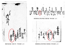 徳島堰関係資料のうち林右衛門署名記載部分の抜粋（当館蔵）