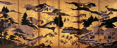 曽我物語図屏風(左隻)